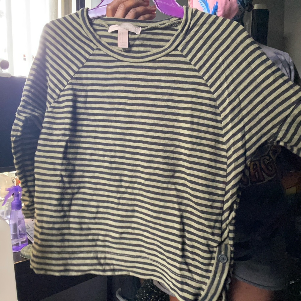 Striped Kids Shirt - Green and Black